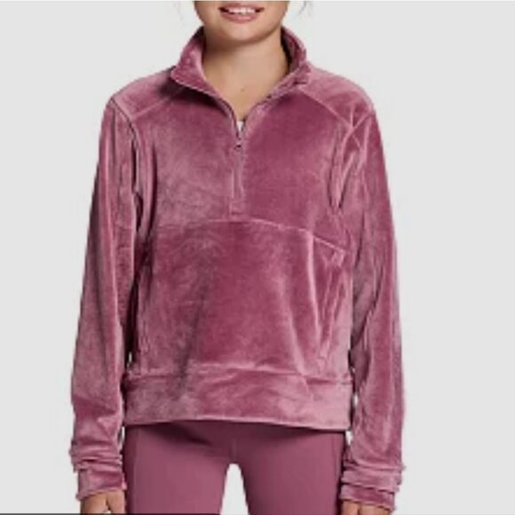 DSG Velour Zip Up in Pink. Super Soft. Small Pockets On Each Side. NWT Size 6/7 - Picture 1 of 8